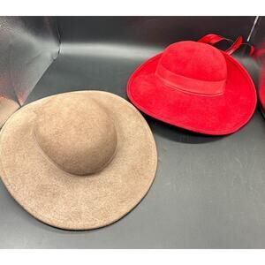 Lancaster Wool Hats Set of 2 Red Brown Vintage EUC